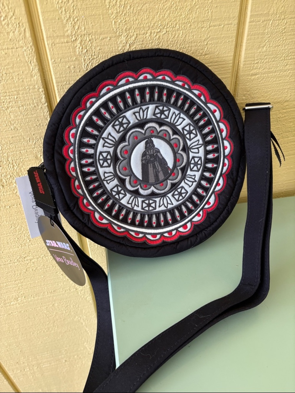 Vera Bradley Star Wars Black, Red & White Round Darth Vader Crossbody Bag NEW
